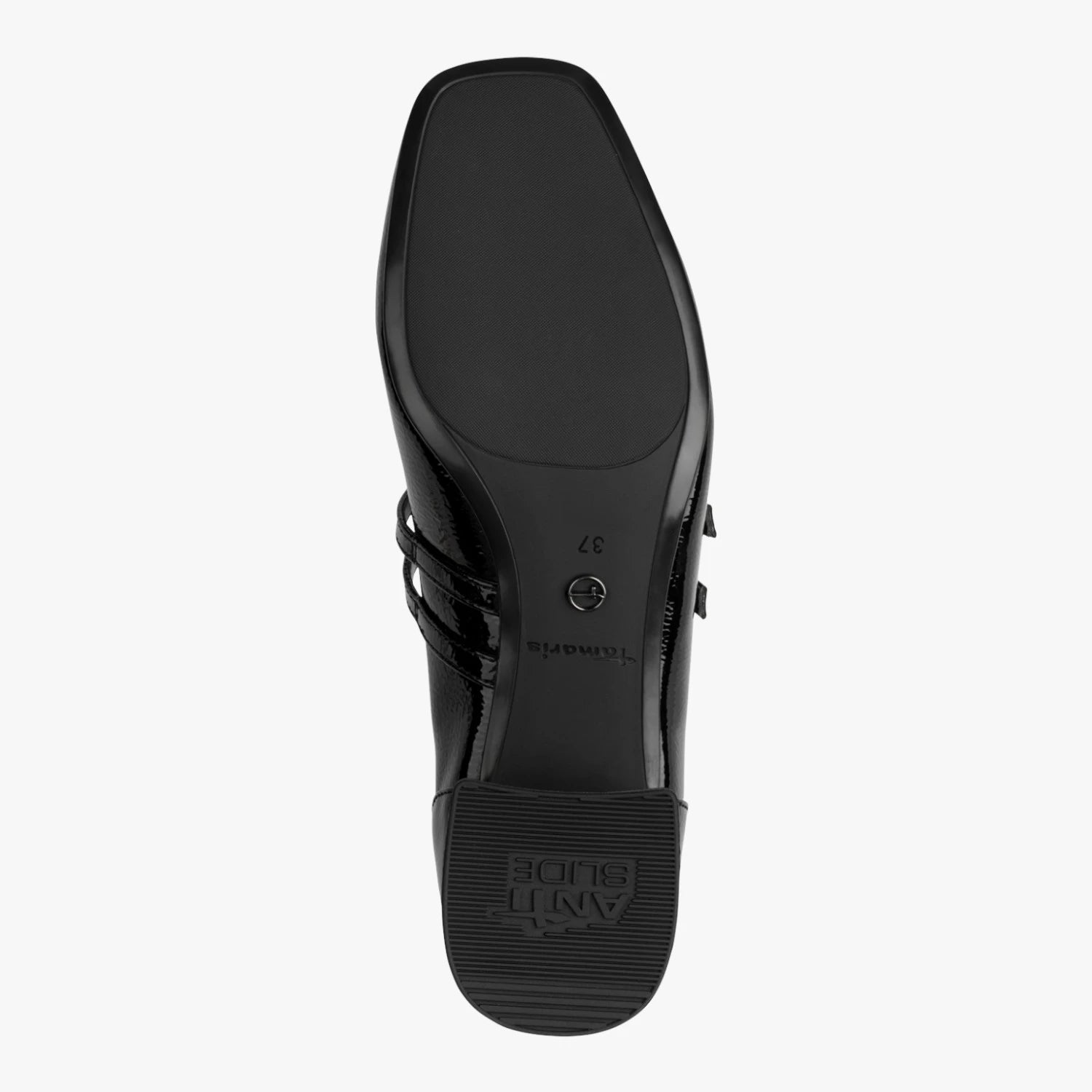 Tamaris Black Patent Double-Strap Mary Jane Shoes