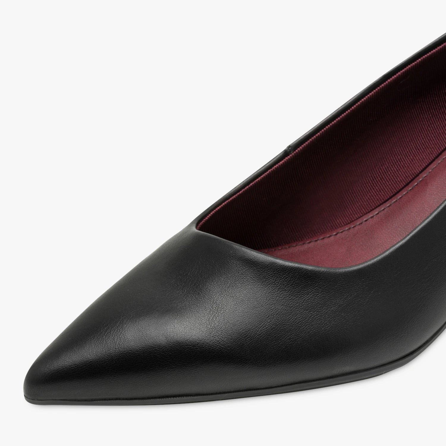 Tamaris Black Pointed Toe Kitten Heel Court Shoes