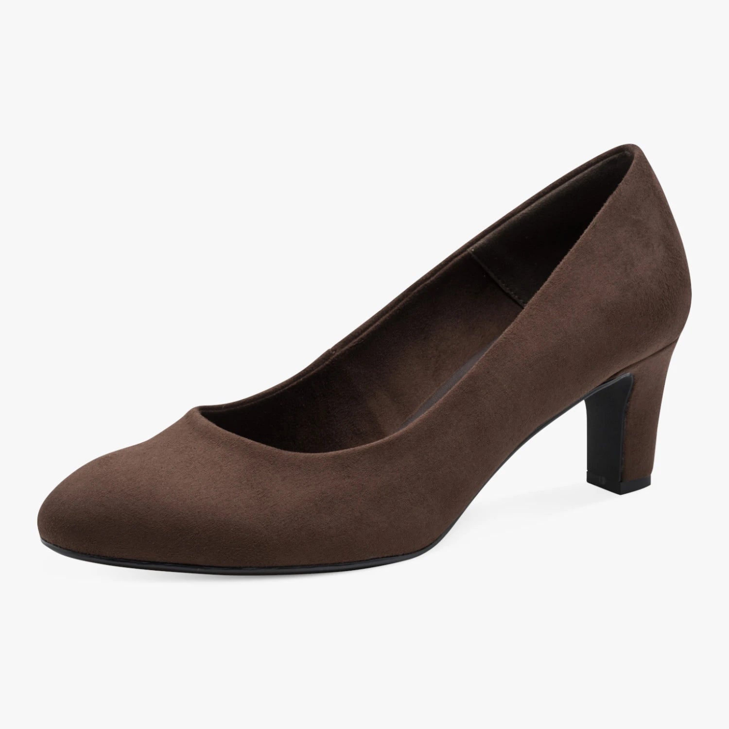Tamaris Essentials Chocolate Brown Suede-Look Court Shoes