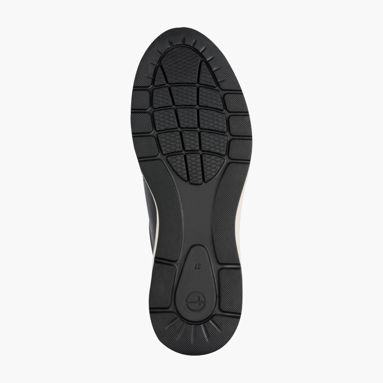 Tamaris Black Leather Platform Sneaker with Zip - Leavys Shoes