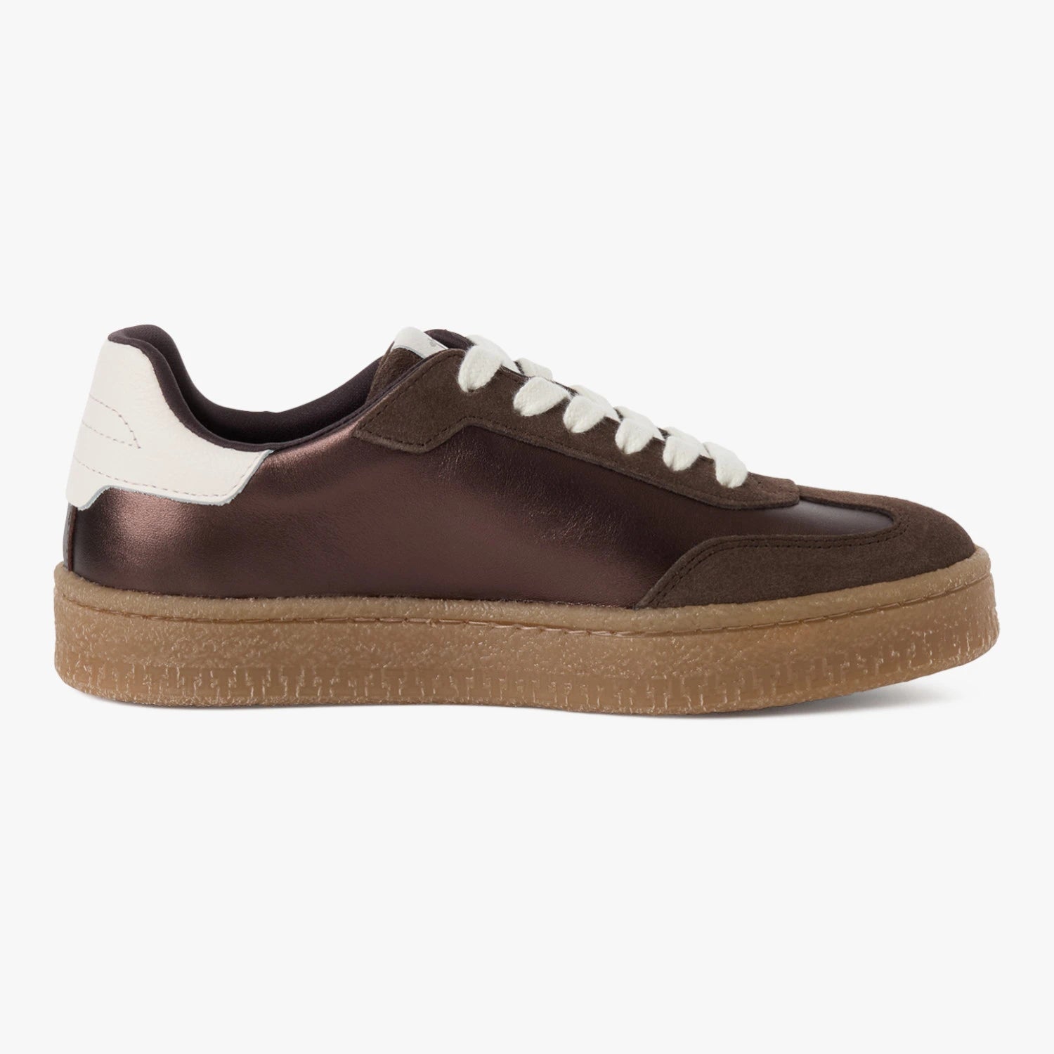 Tamaris Brown Metallic Leather Trainer