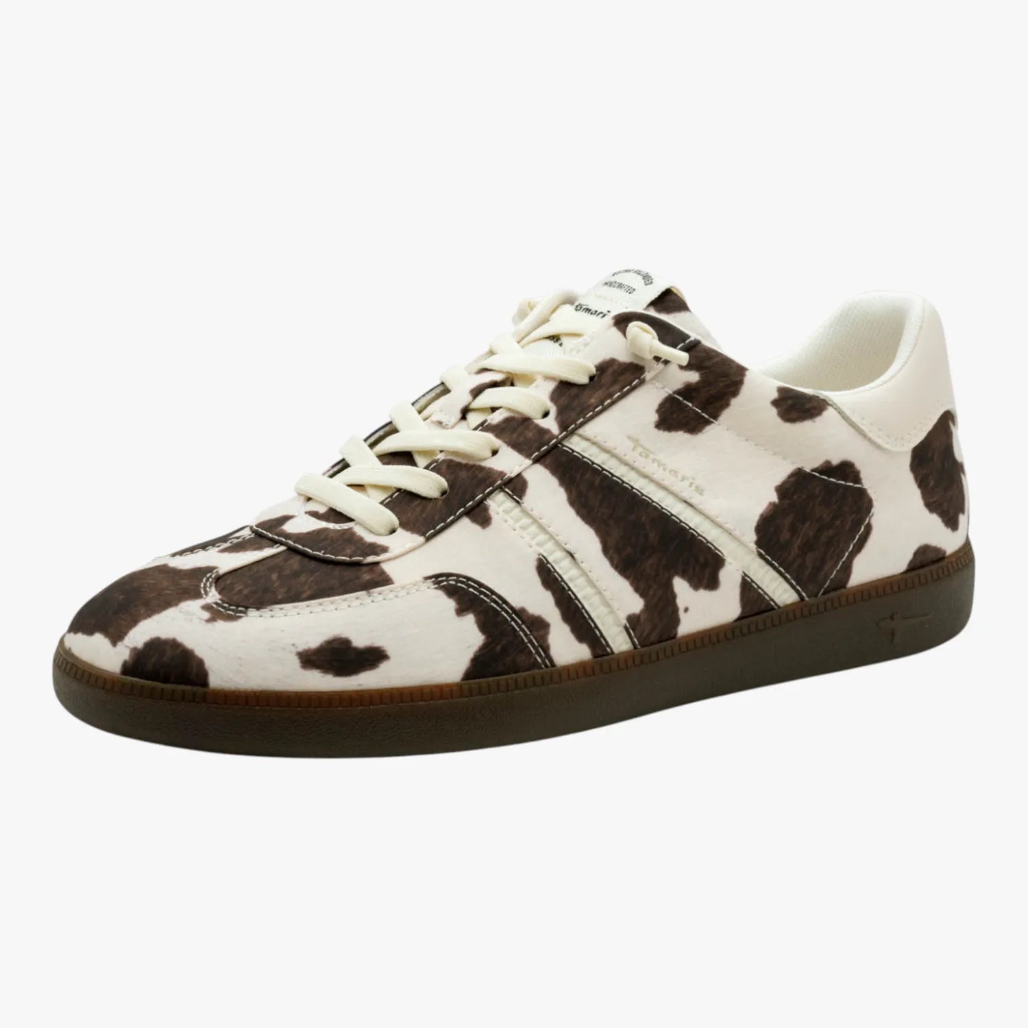 Tamaris Cow Print Lace Up Trainer
