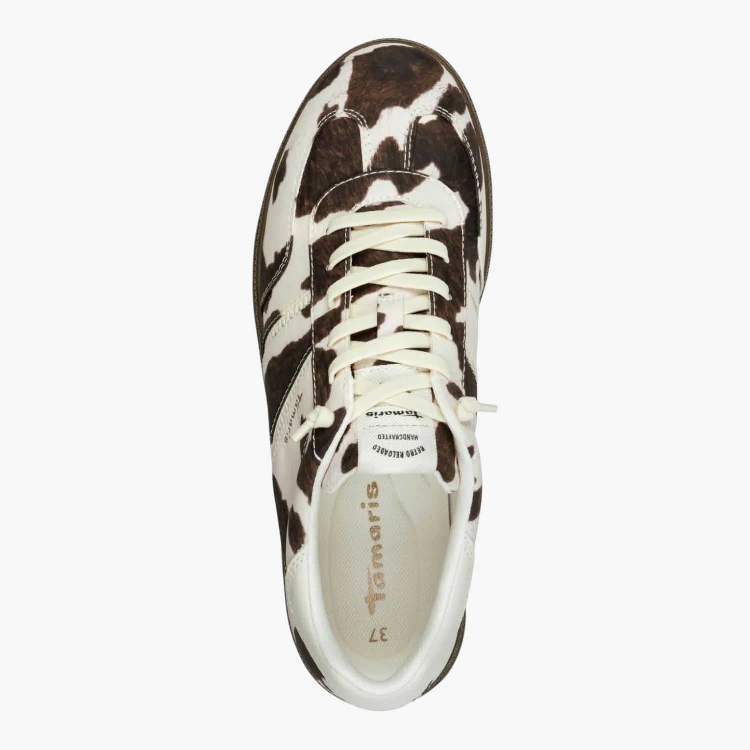 Tamaris Cow Print Lace Up Trainer