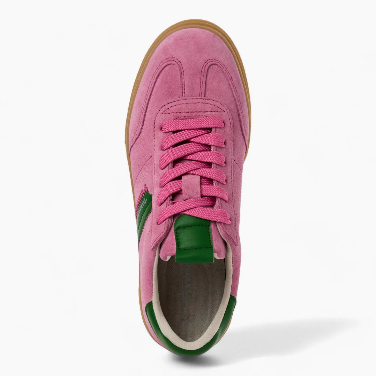 Tamaris Pink Runner – Vibrant Style with Green Accents - Leavys Shoes