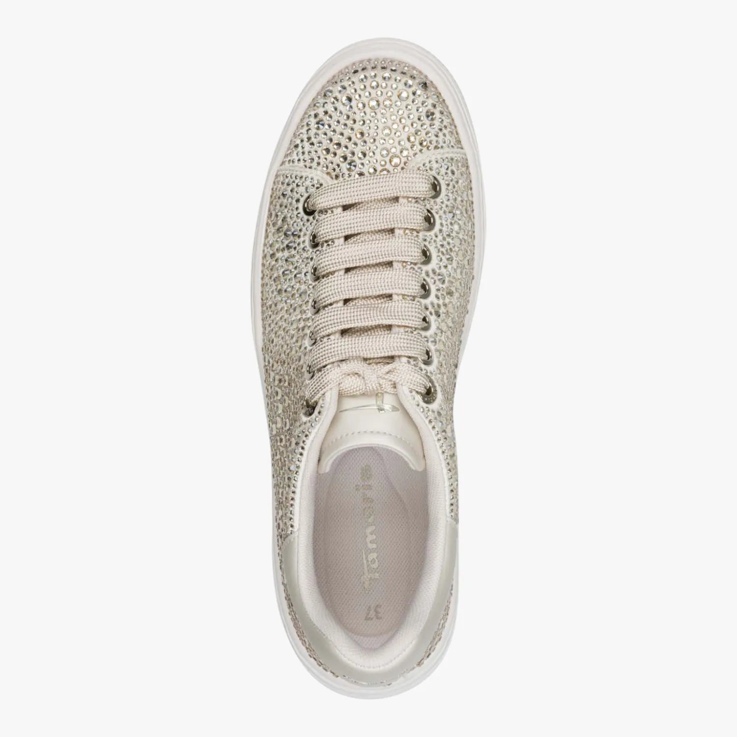 Tamaris Champagne Sparkle Platform Trainer (Removable Insole)