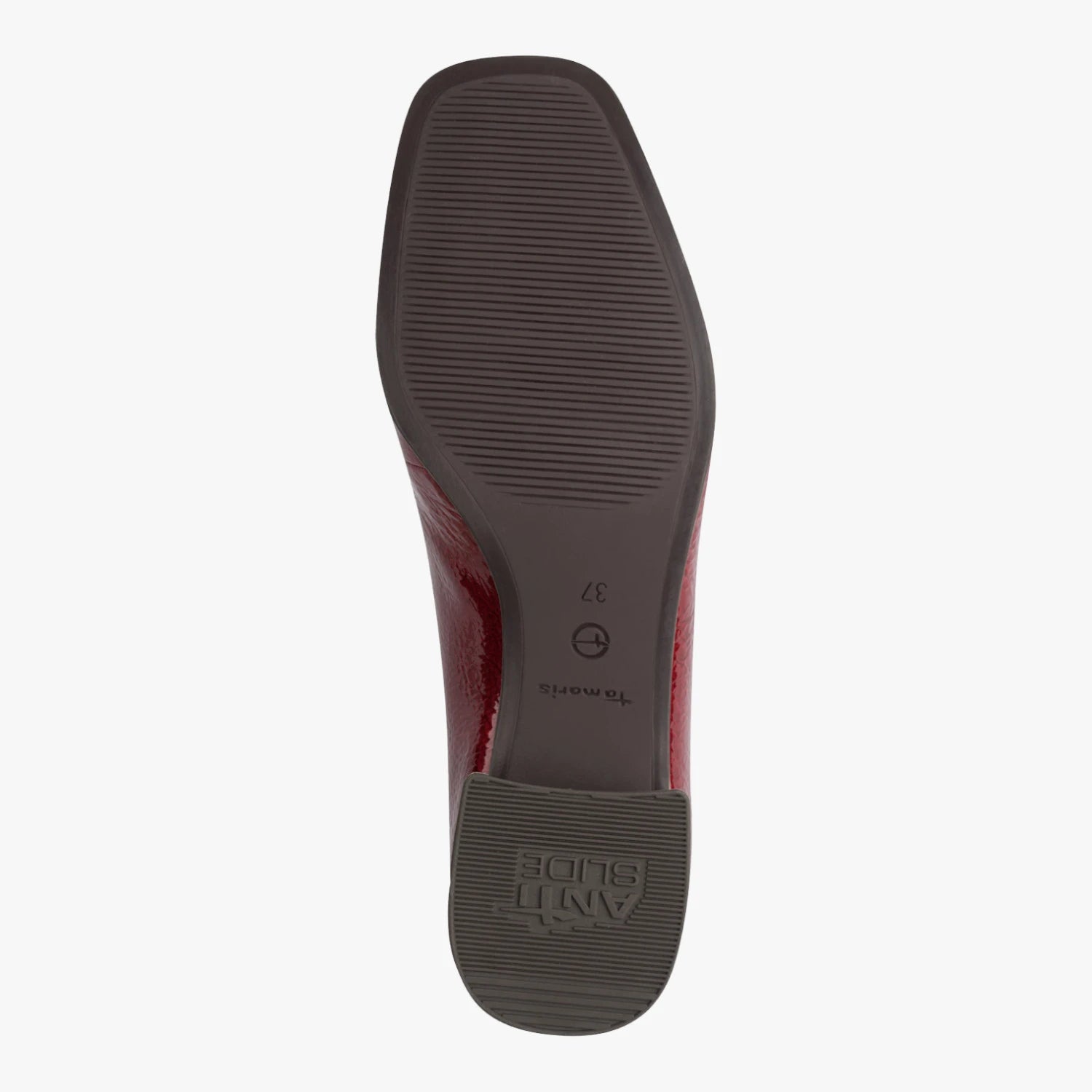 Tamaris Red Patent-Effect Block Heel Loafer