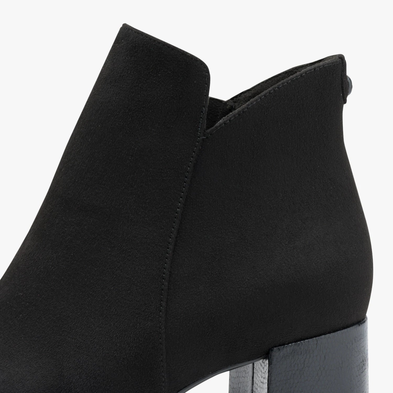 Tamaris Black Suede-Effect Block Heel Ankle Boots