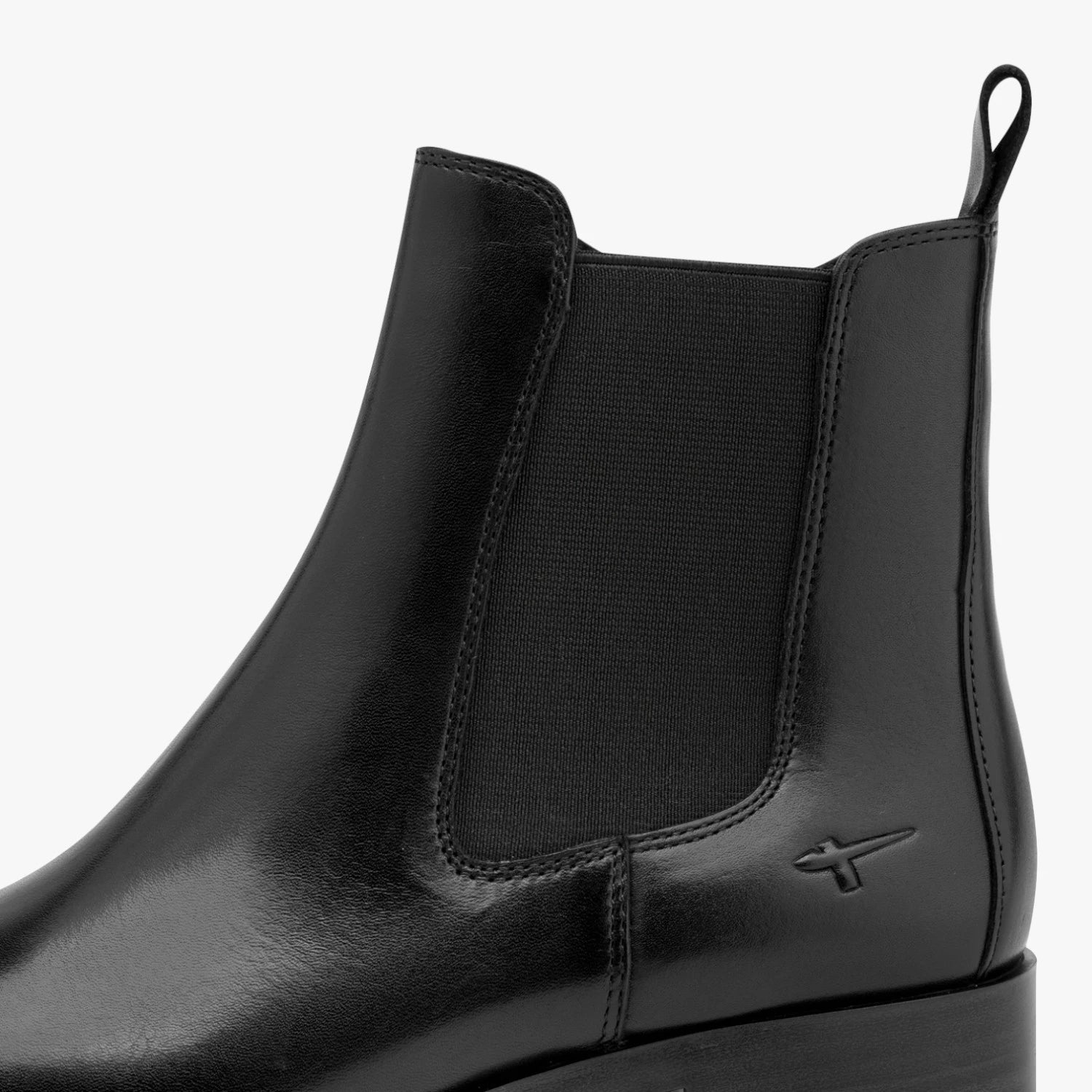 Tamaris Black Leather Low Heel Chelsea Ankle Boots