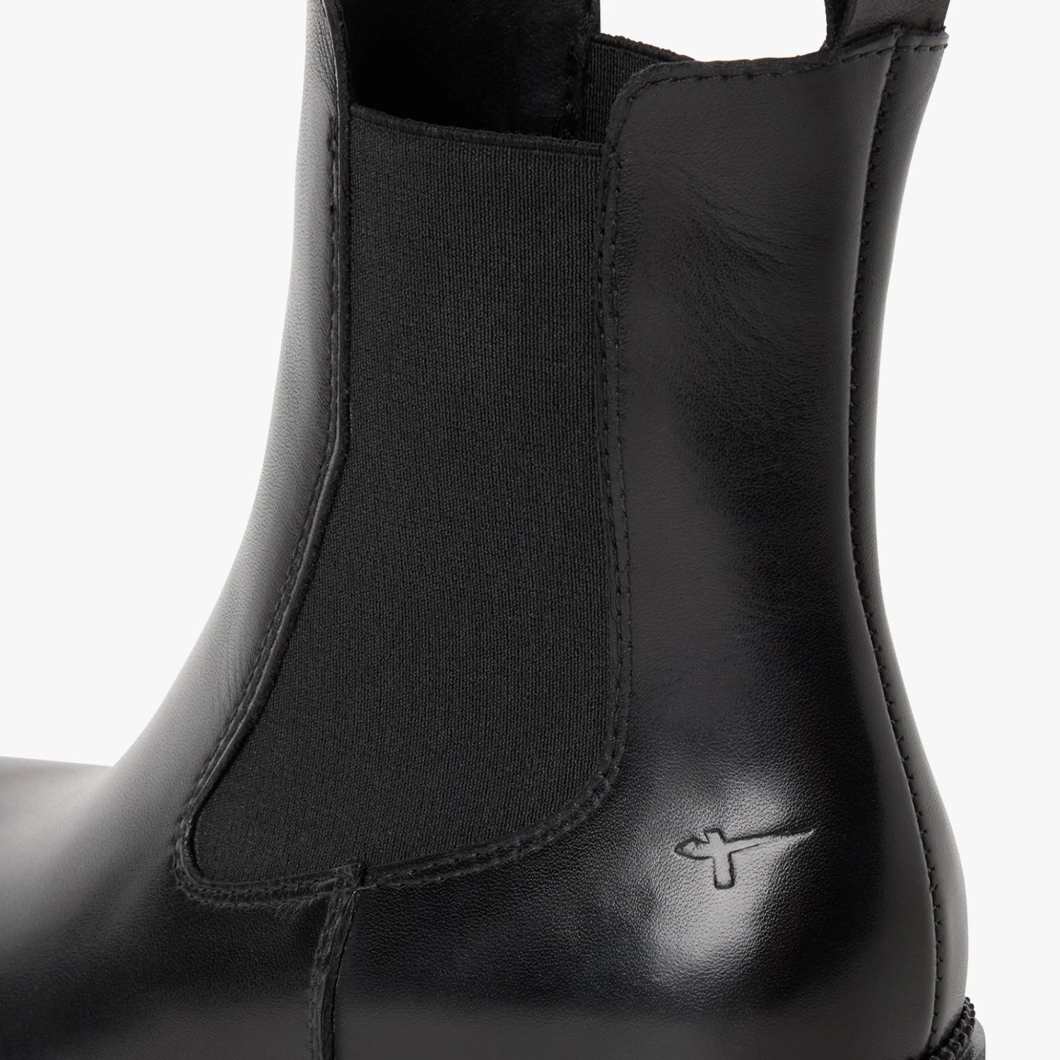 Tamaris Black Leather Block Heel Chelsea Boots