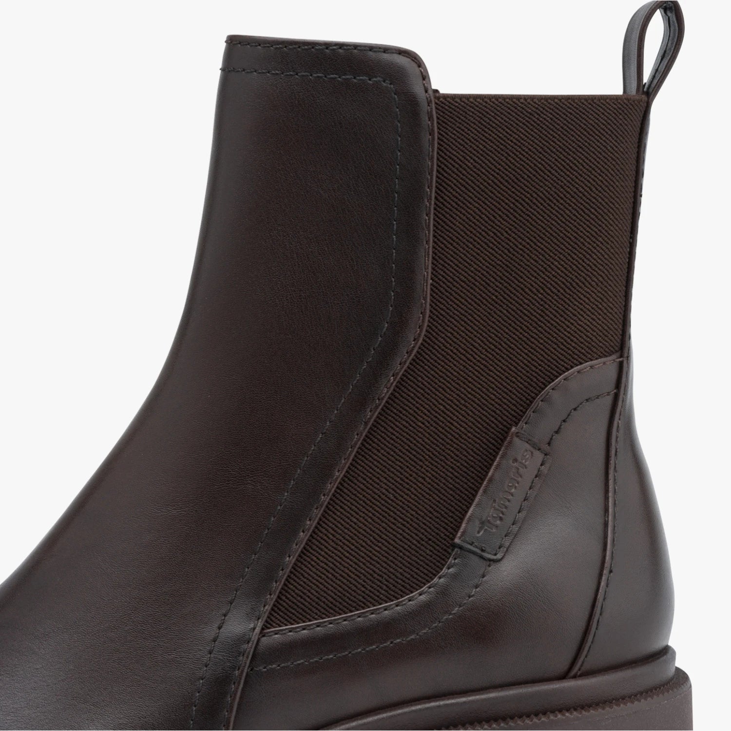 Tamaris Chocolate Brown Chunky Sole Chelsea Boots