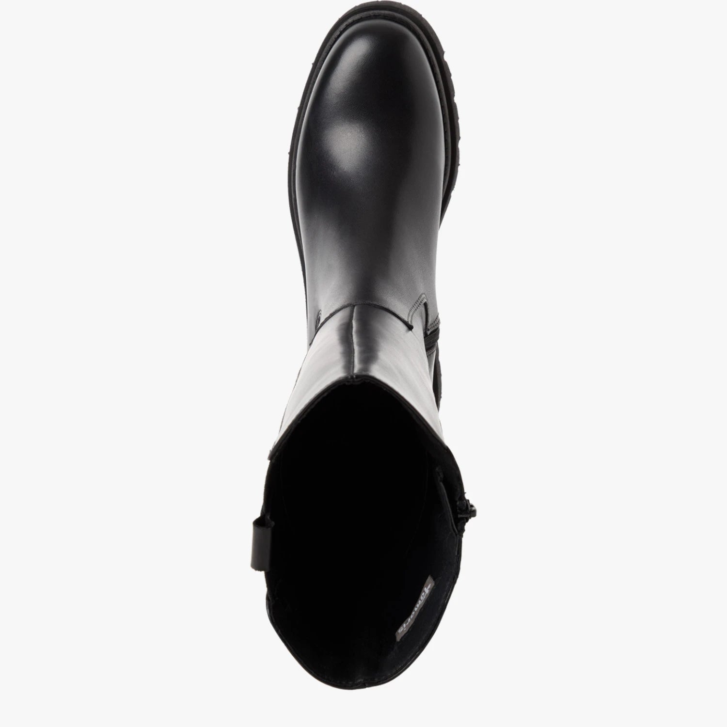 Tamaris Black Leather Chunky Knee-High Boots