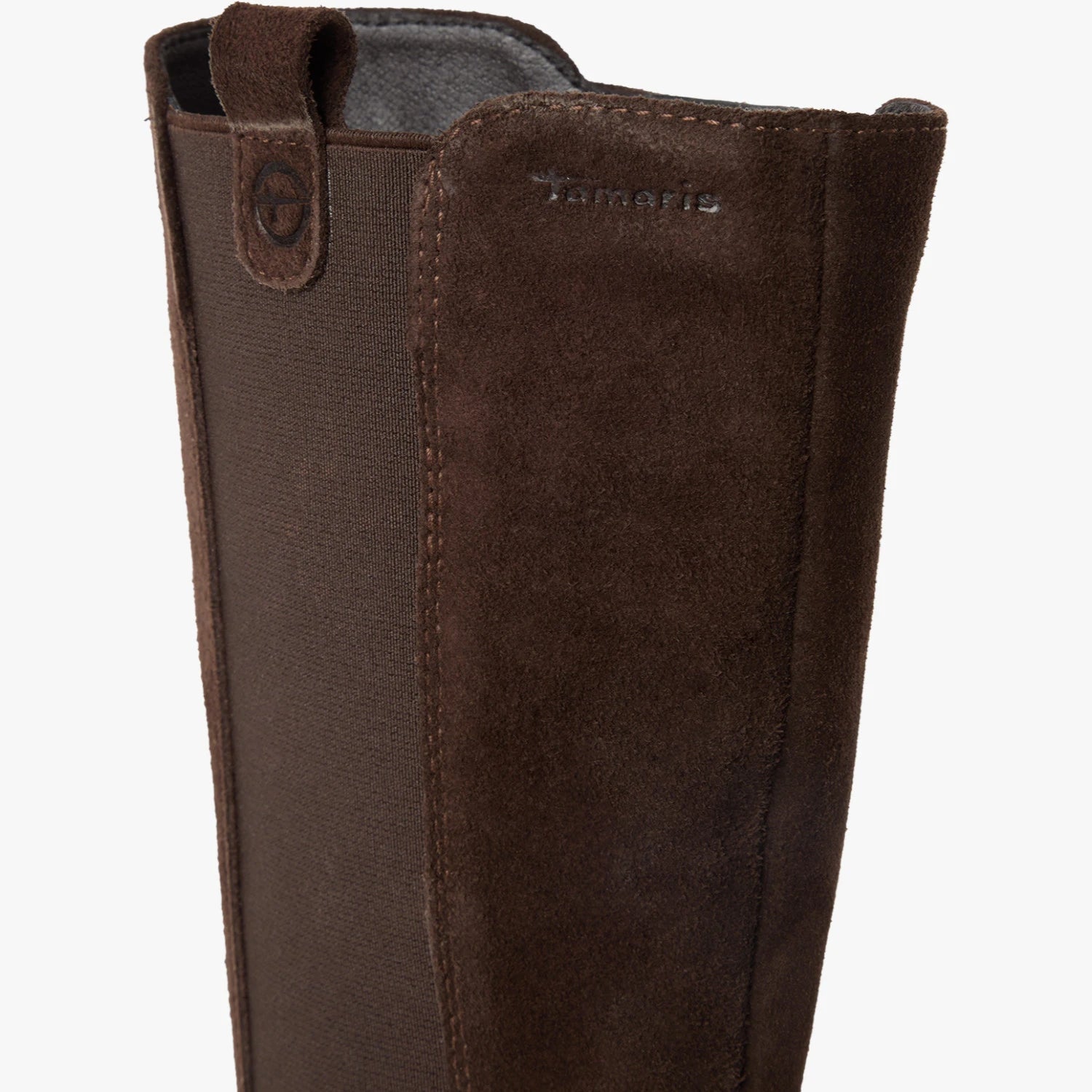 Tamaris Chocolate Brown Suede Chunky Knee-High Boots