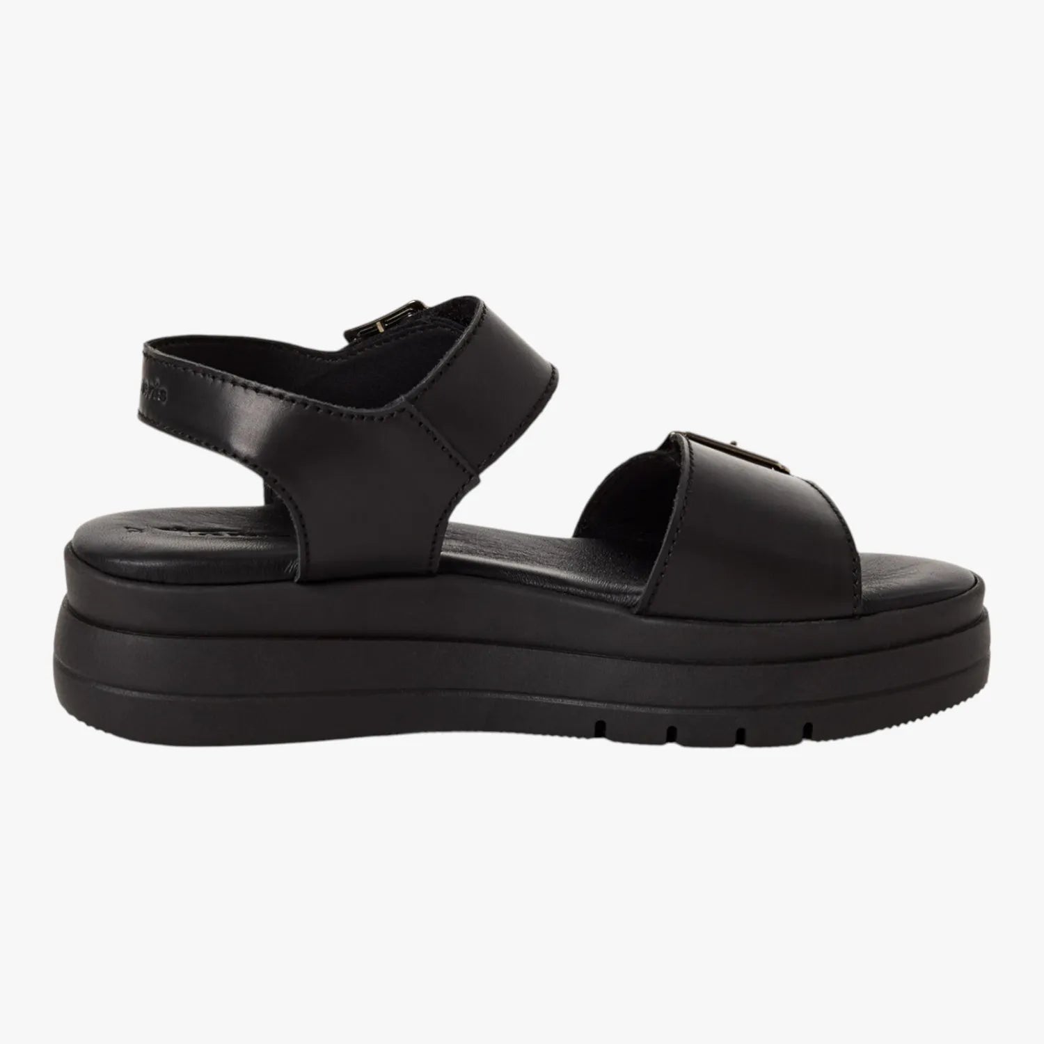 Tamaris Black Leather Platform Sandal