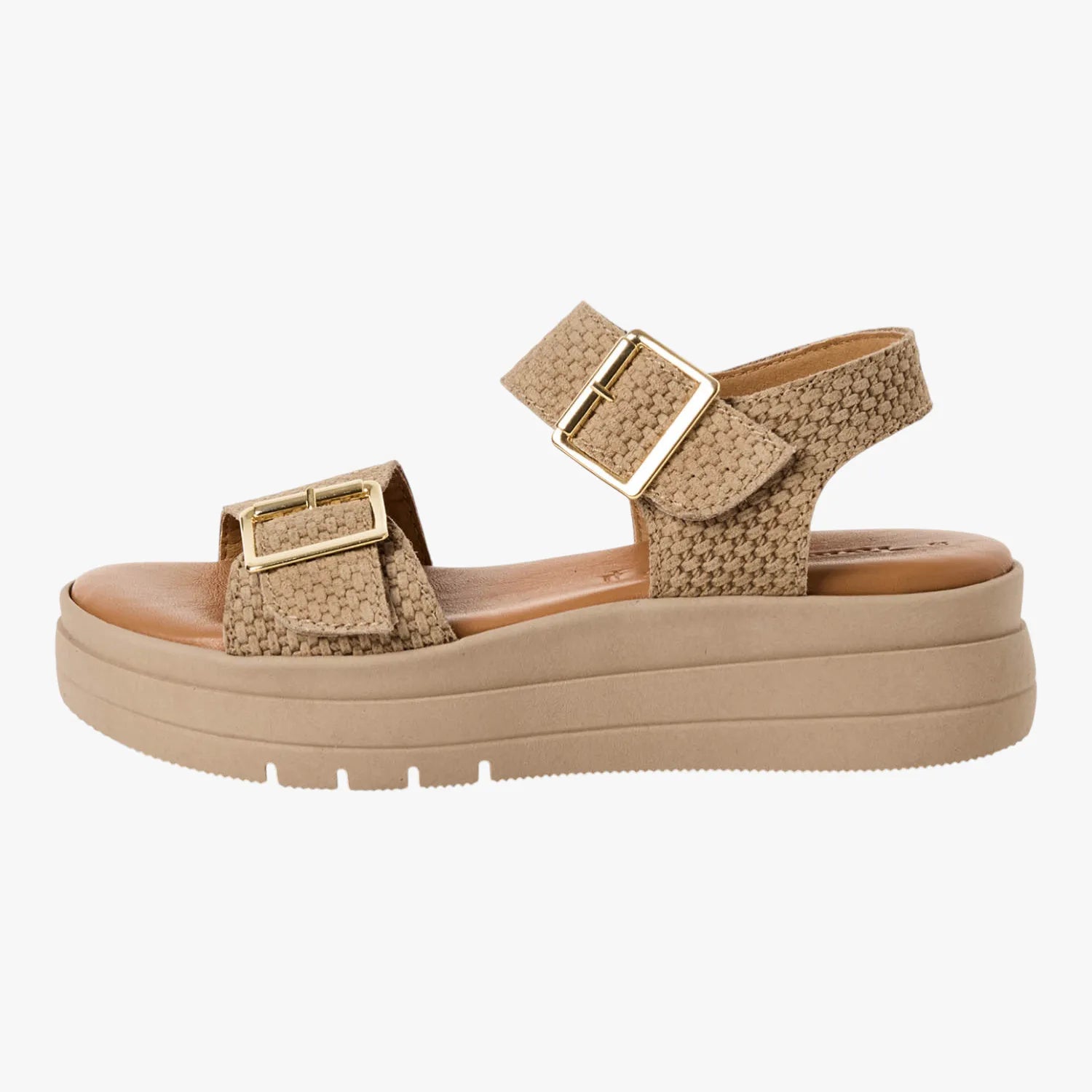 Tamaris Taupe Structured Platform Sandal