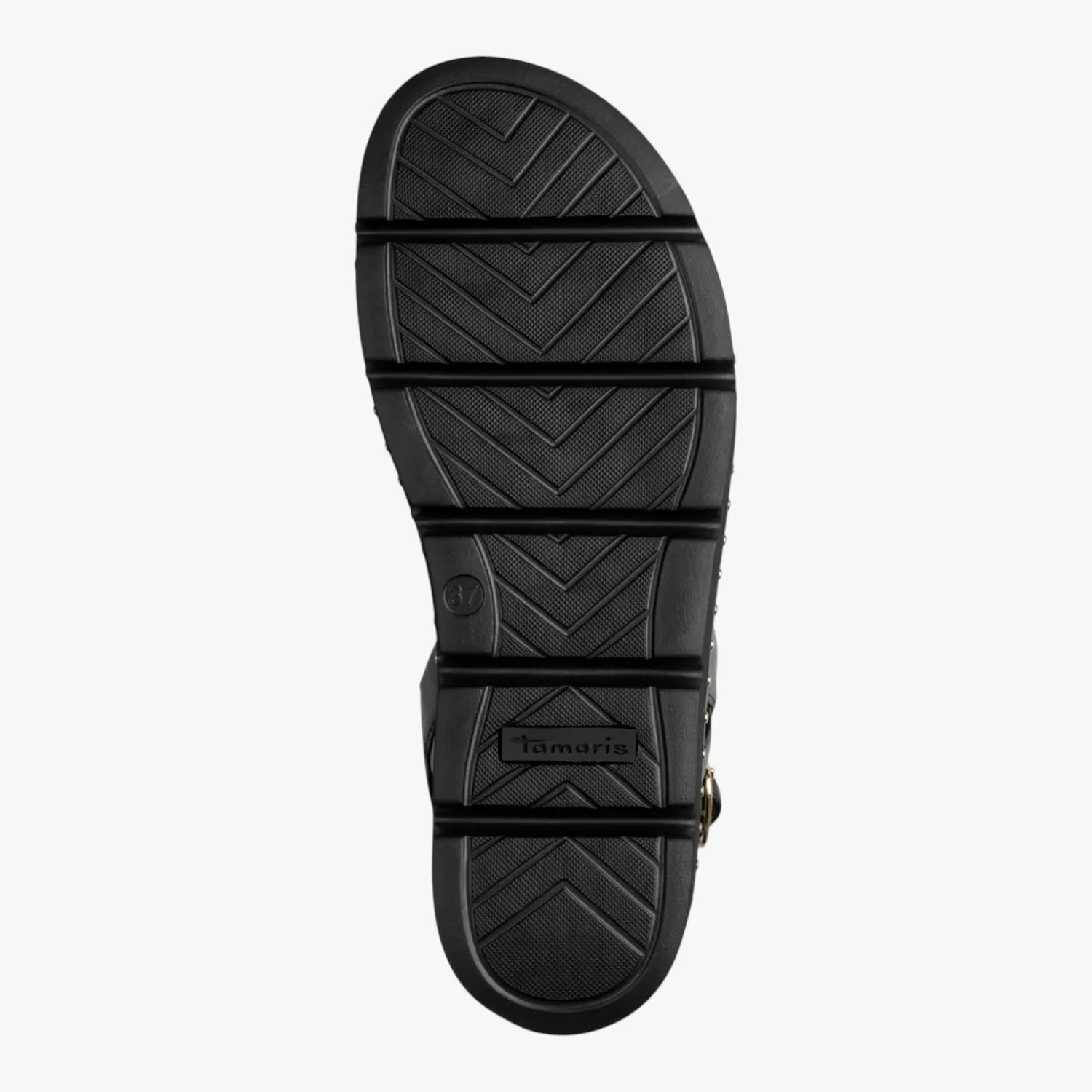Tamaris Black Comb Studded Sandal