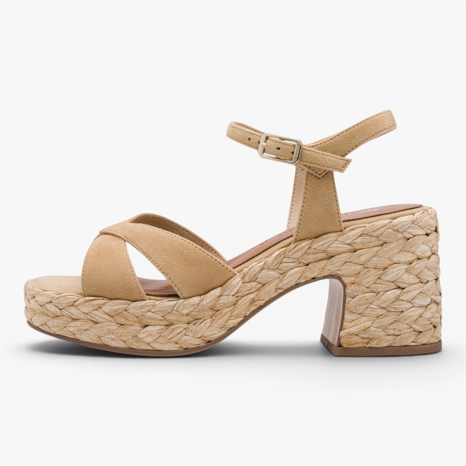 Tamaris Tan Suede Platform Sandals 1-28313-44-436