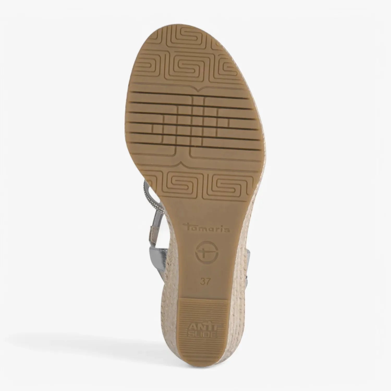 Tamaris Silver Espadrille Wedge – Sparkling Elegance for Summer Days - Leavys Shoes