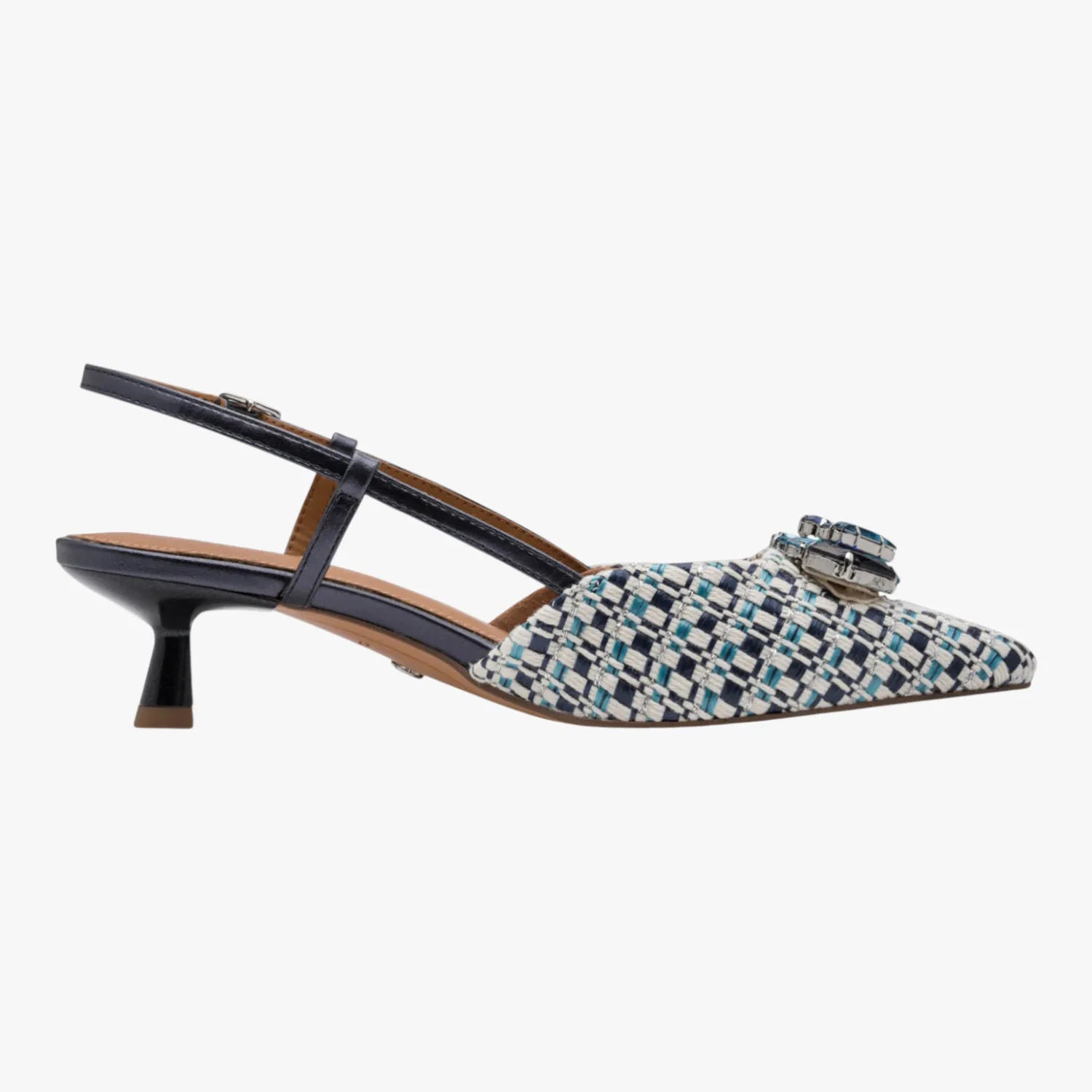 Tamaris Blue Comb Slingback Court Shoe