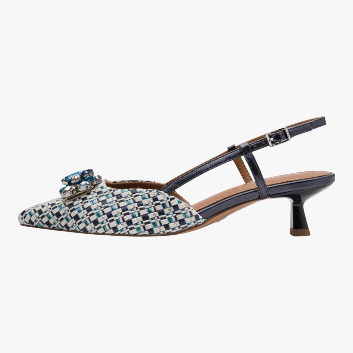 Tamaris Blue Comb Slingback Court Shoe