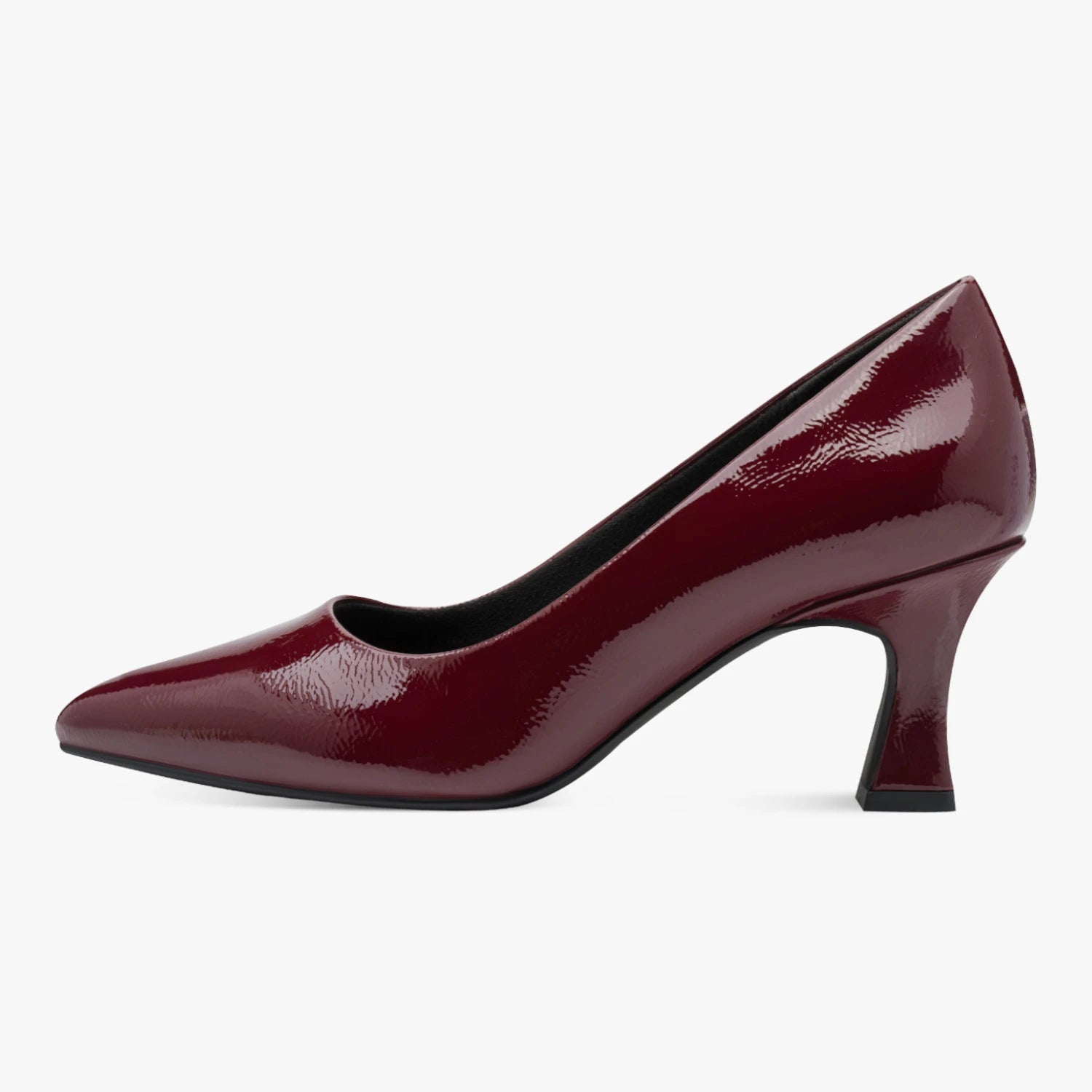 Marco Tozzi Burgundy Patent Pointed Court Shoes