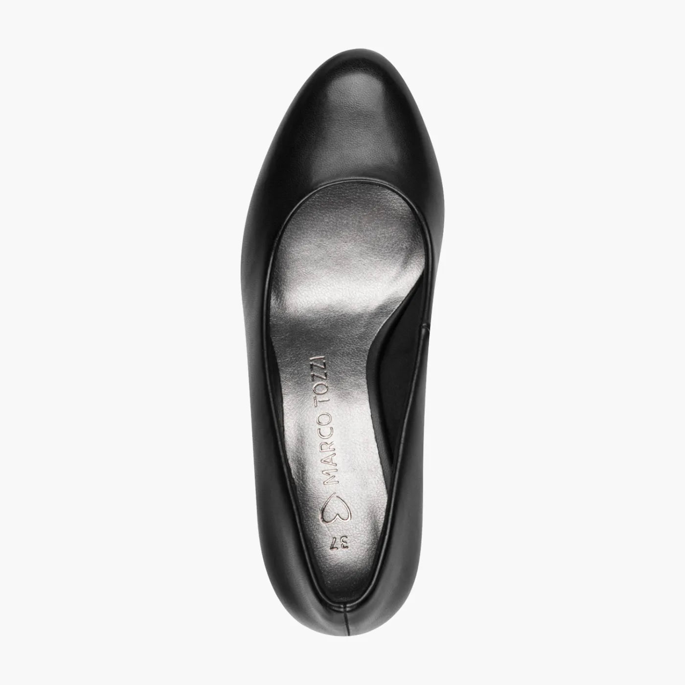 Marco Tozzi Black Court Shoe with Cone Heel & FEEL ME - Leavys Shoes