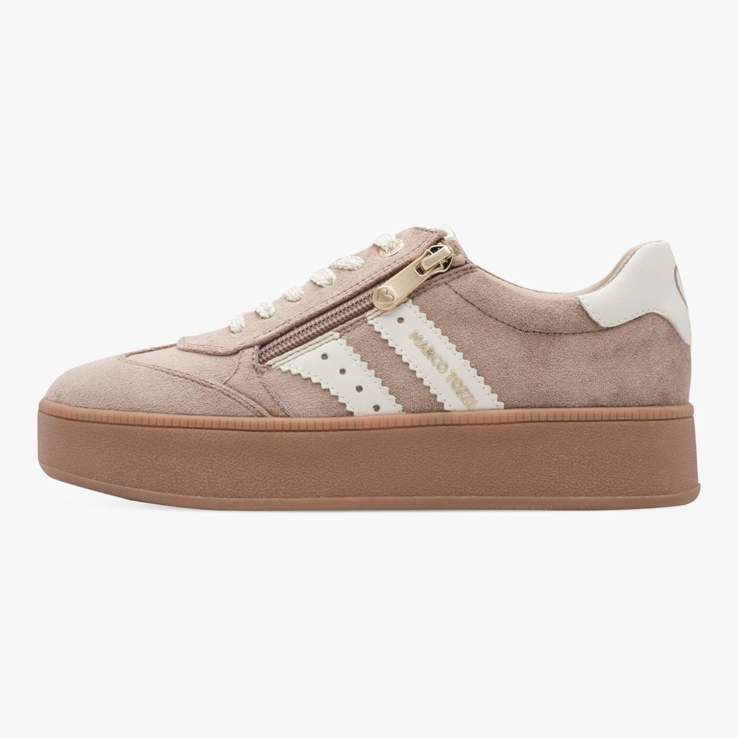 Marco Tozzi Tan Suede-Effect Platform Trainers