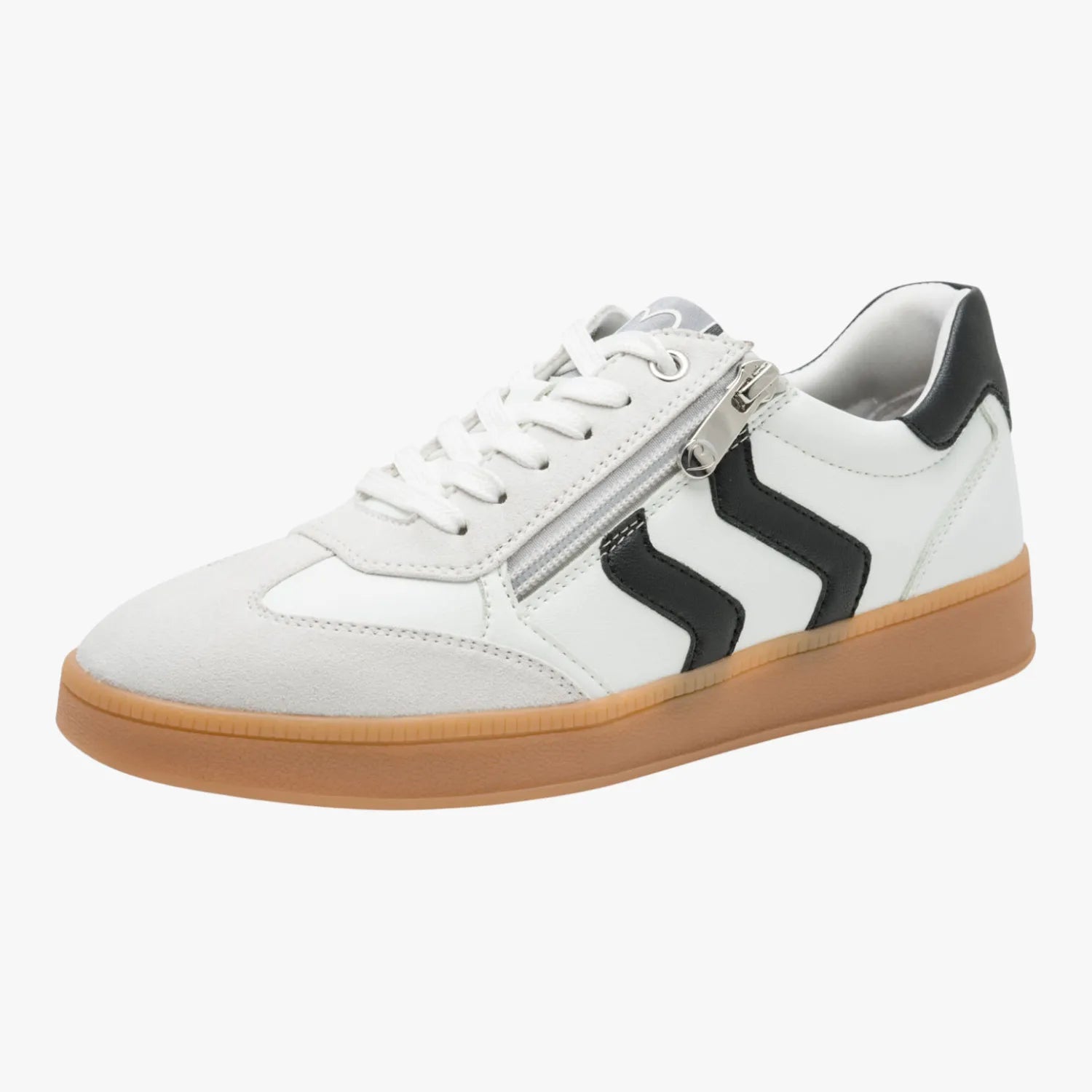 Marco Tozzi White Black Trainer (Lace Up and Zip)
