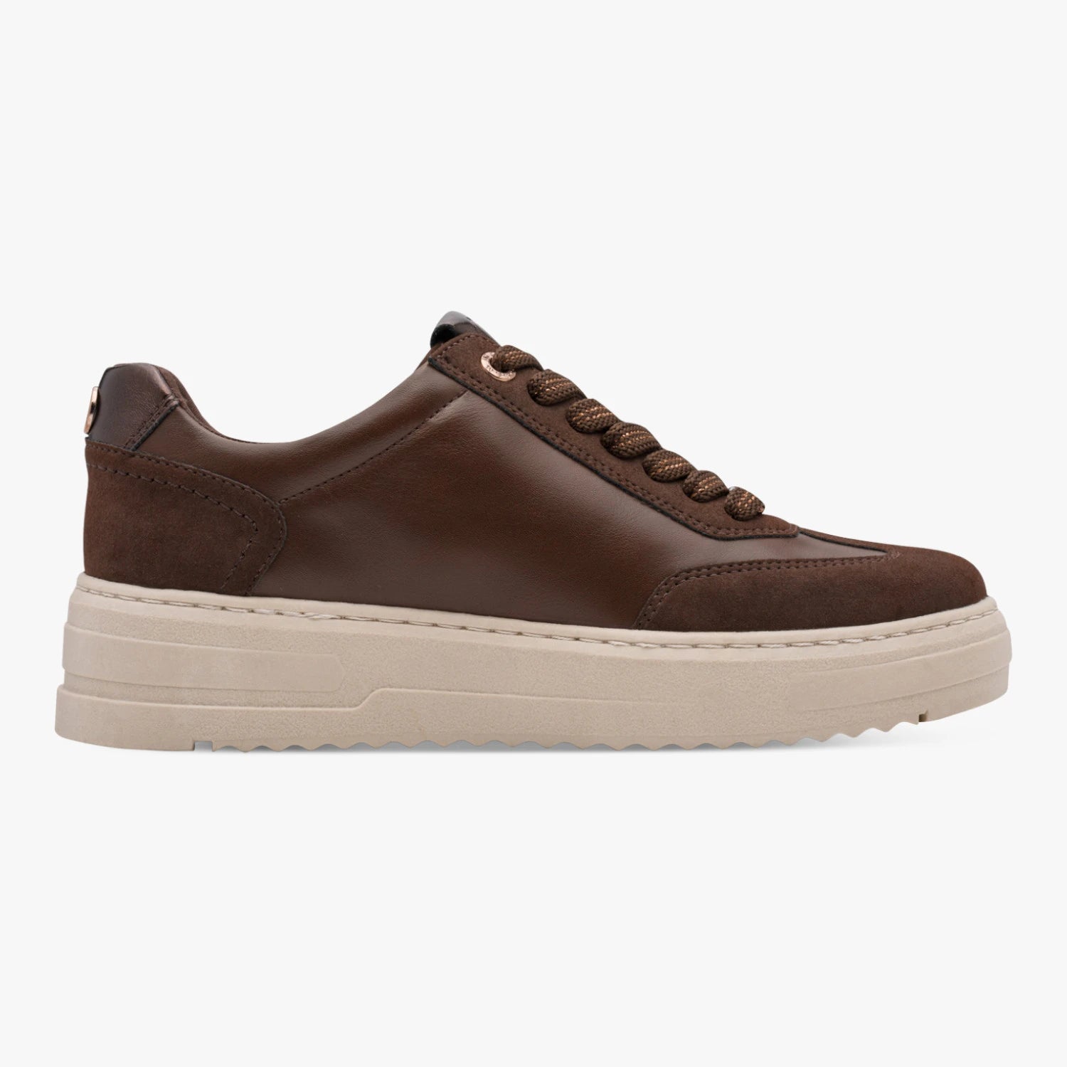 Marco Tozzi Chocolate Leopard Platform Trainers