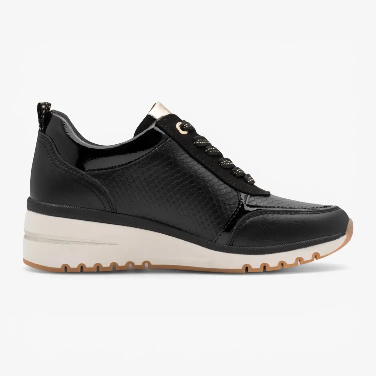 Marco Tozzi Black Trainer (Lace Up and Zip) - 2-23767-45-09I