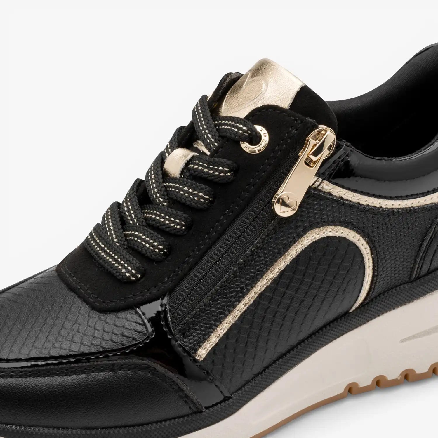 Marco Tozzi Black Trainer (Lace Up and Zip) - 2-23767-45-09I