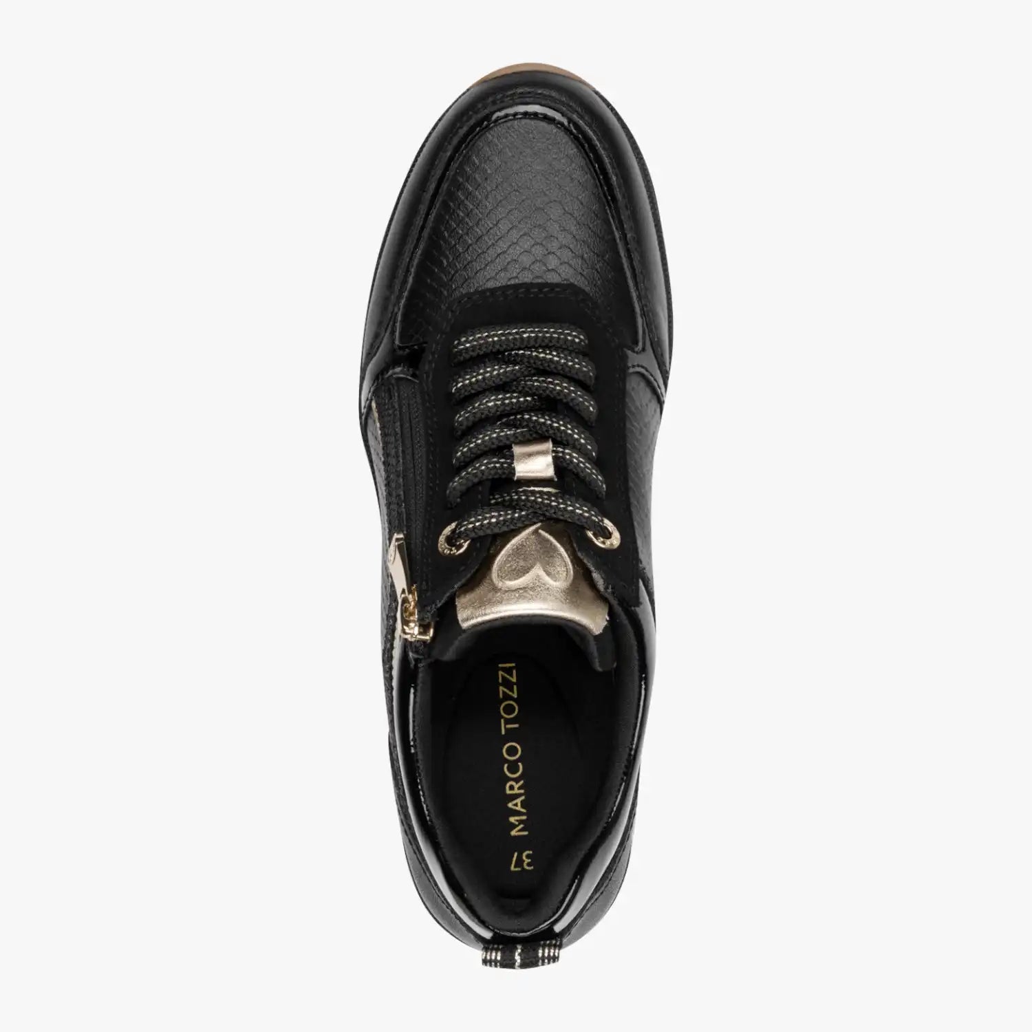 Marco Tozzi Black Trainer (Lace Up and Zip) - 2-23767-45-09I