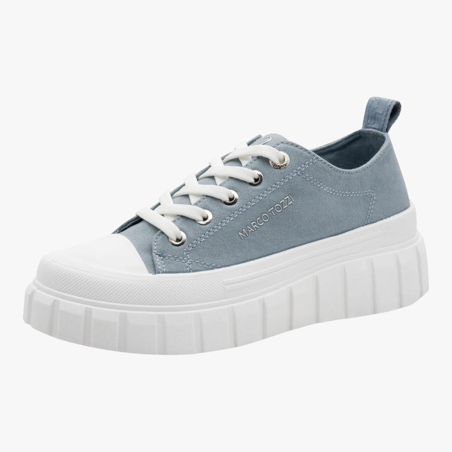 Marco Tozzi Light Blue Platform Trainer with Removable Footbed
