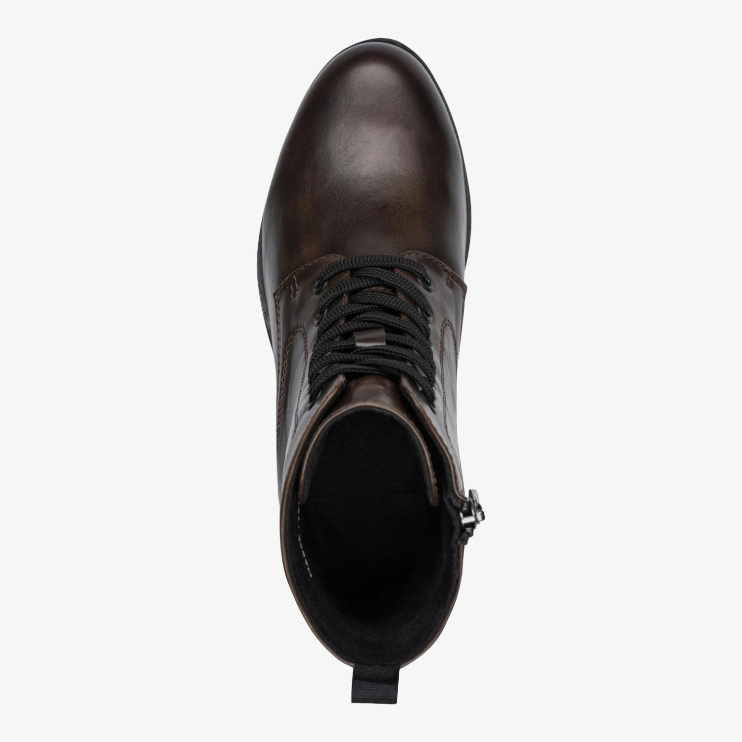 Marco Tozzi Dark Brown Lace-Up Block Heel Ankle Boots