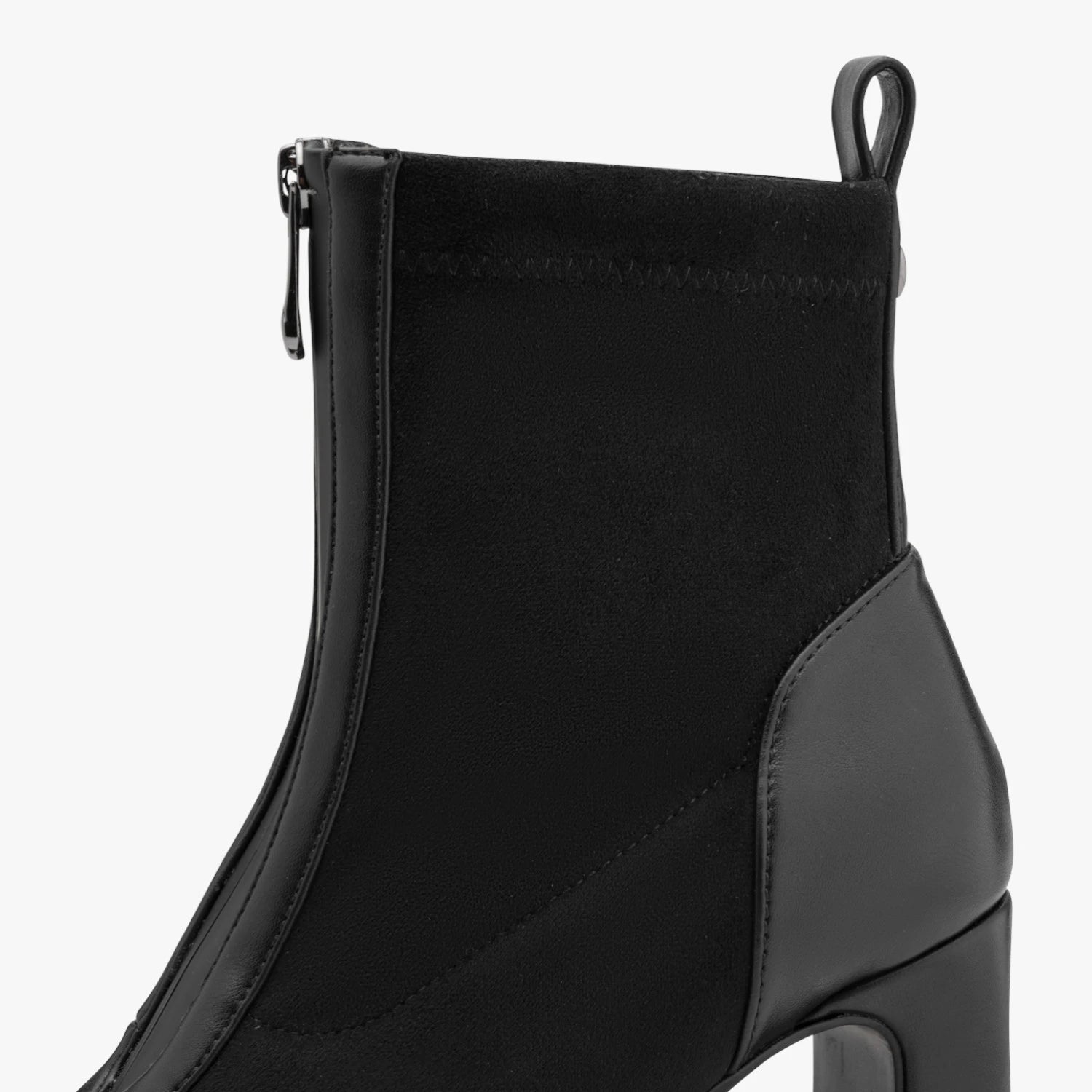 Marco Tozzi Black Front-Zip Block Heel Ankle Boots