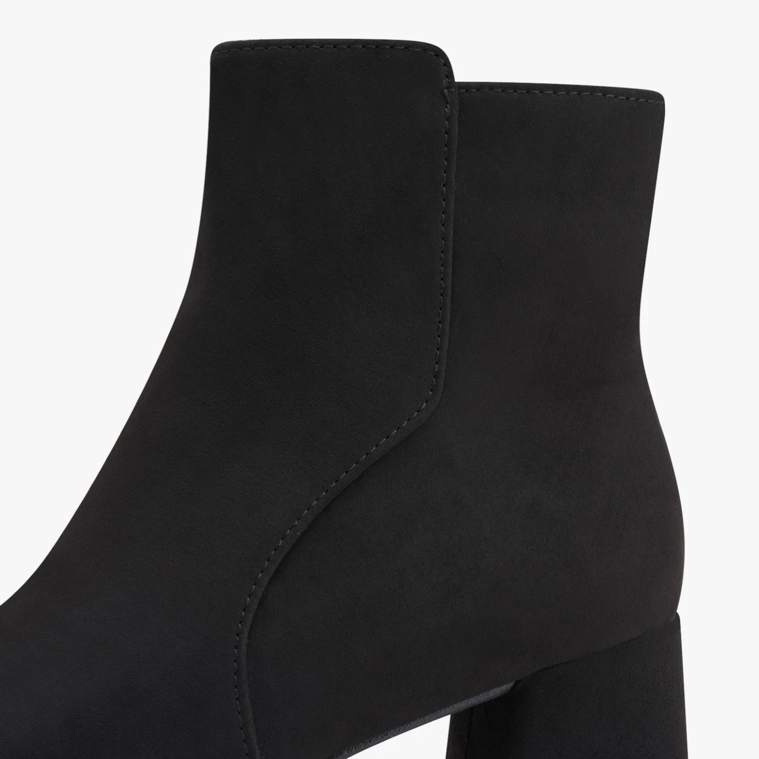 Marco Tozzi Black Suede-Effect Block Heel Ankle Boots