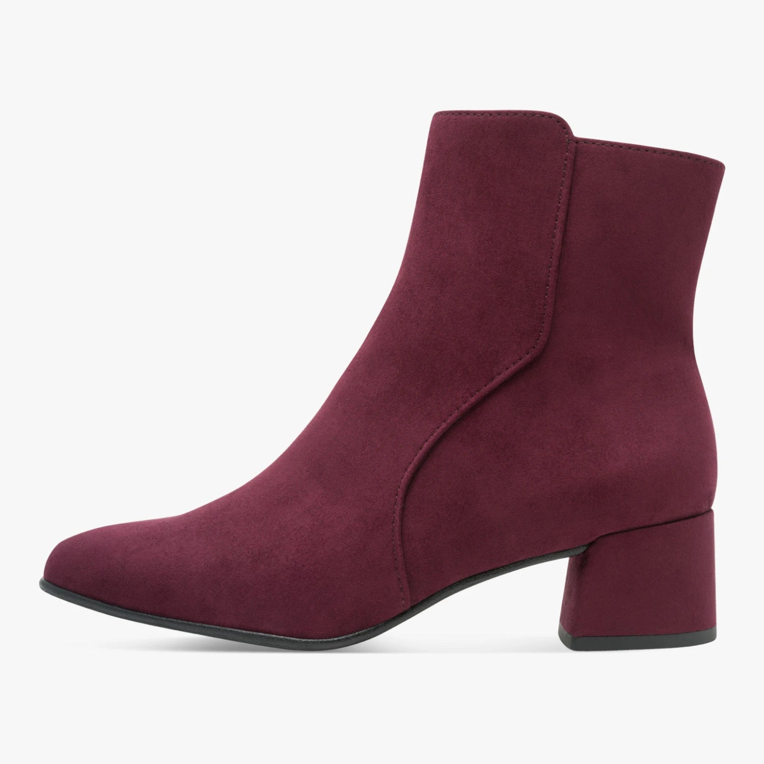 Marco Tozzi Mulberry Burgundy Suede-Effect Ankle Boots