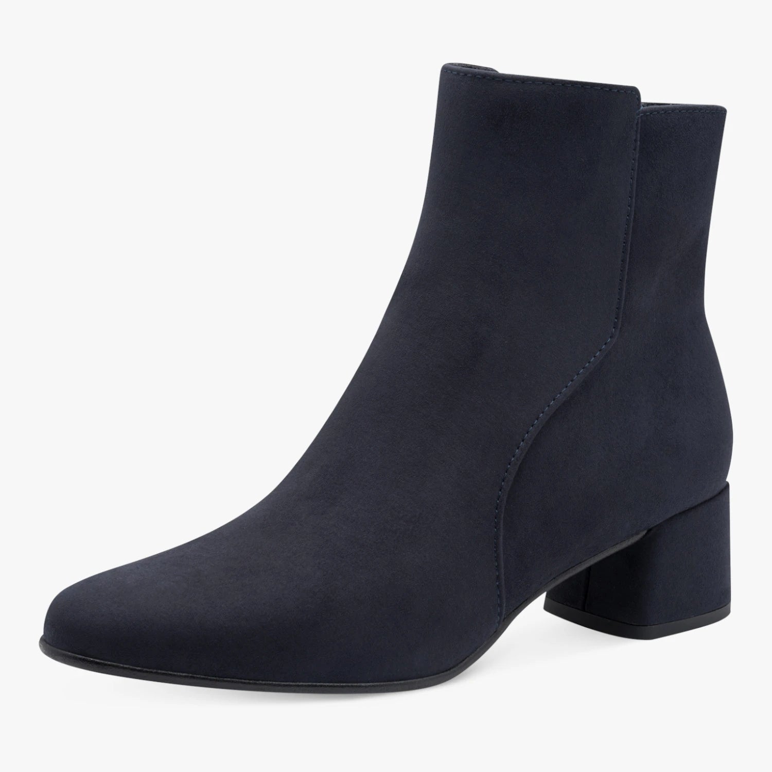 Marco Tozzi Dark Navy Suede-Effect Ankle Boots