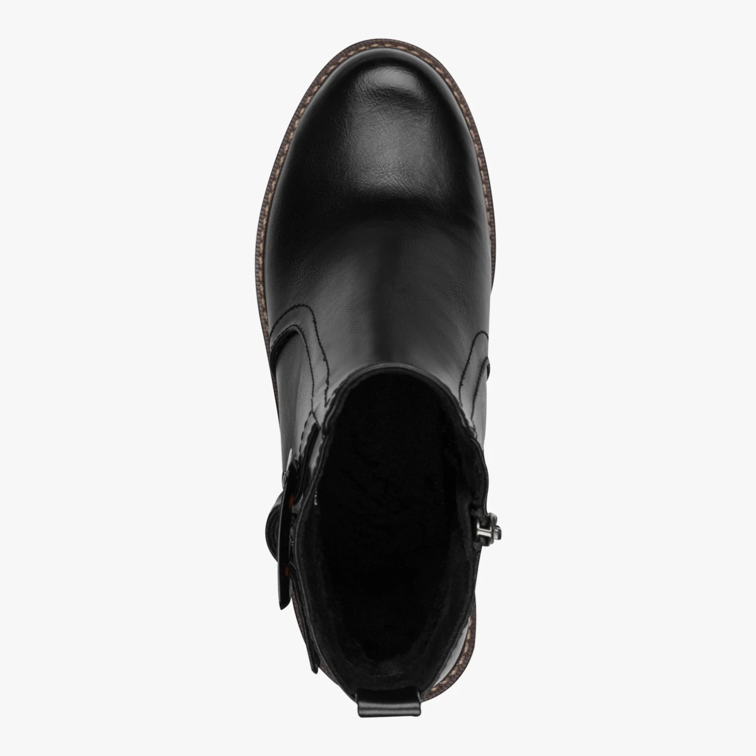 Marco Tozzi Black Buckle Block Heel Ankle Boots