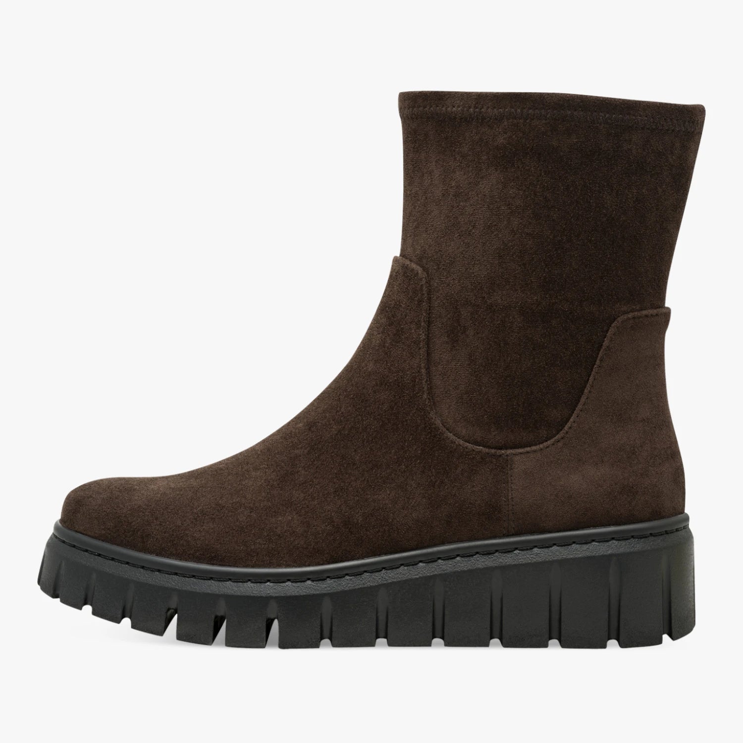 Marco Tozzi Chocolate Brown Suede-Effect Ankle Boots
