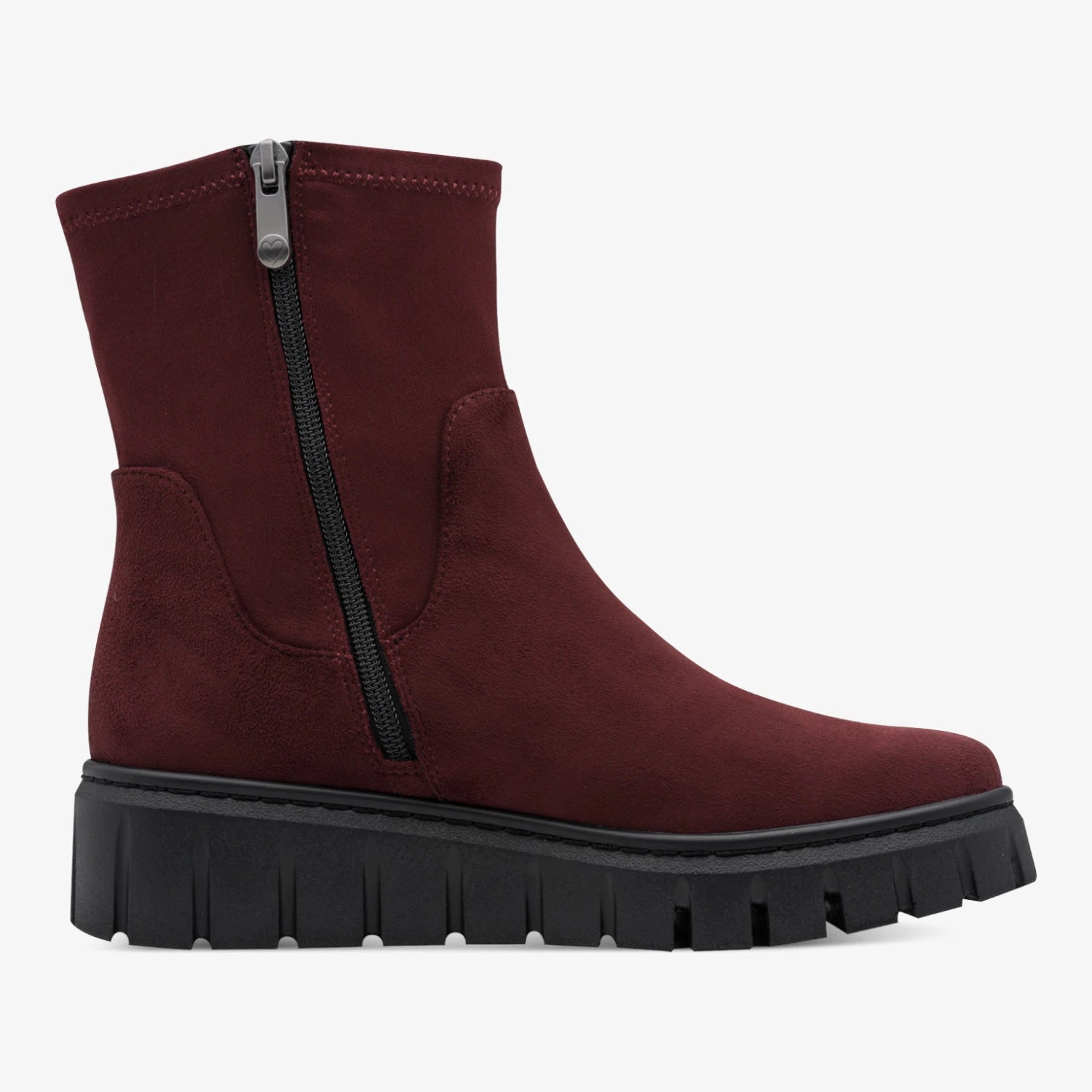 Marco Tozzi Burgundy Platform Ankle Boots