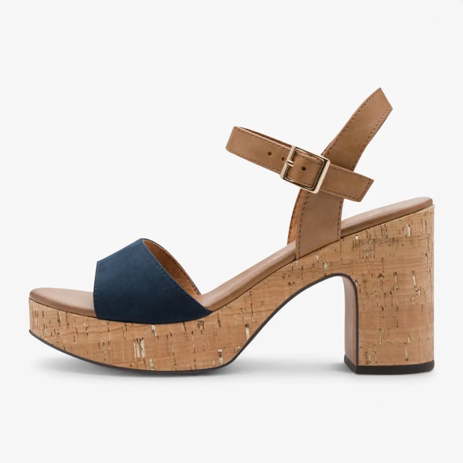 Marco Tozzi Navy Multi Sandal (Wide Fit) – 2-28008-42-890