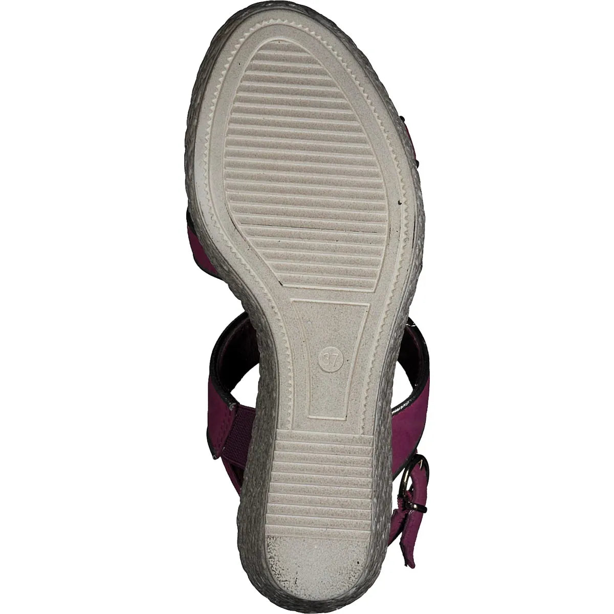 Marco Tozzi Fuchsia Wedge Sandals with Gold Details - Leavys Shoes