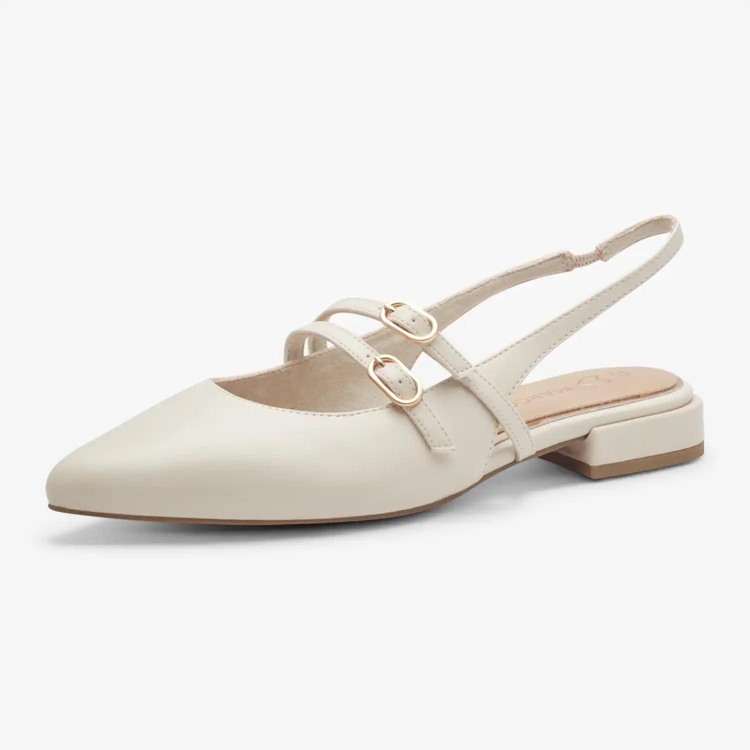 Marco Tozzi Cream Court Shoe (Block Heel) - 2-29409-44-403