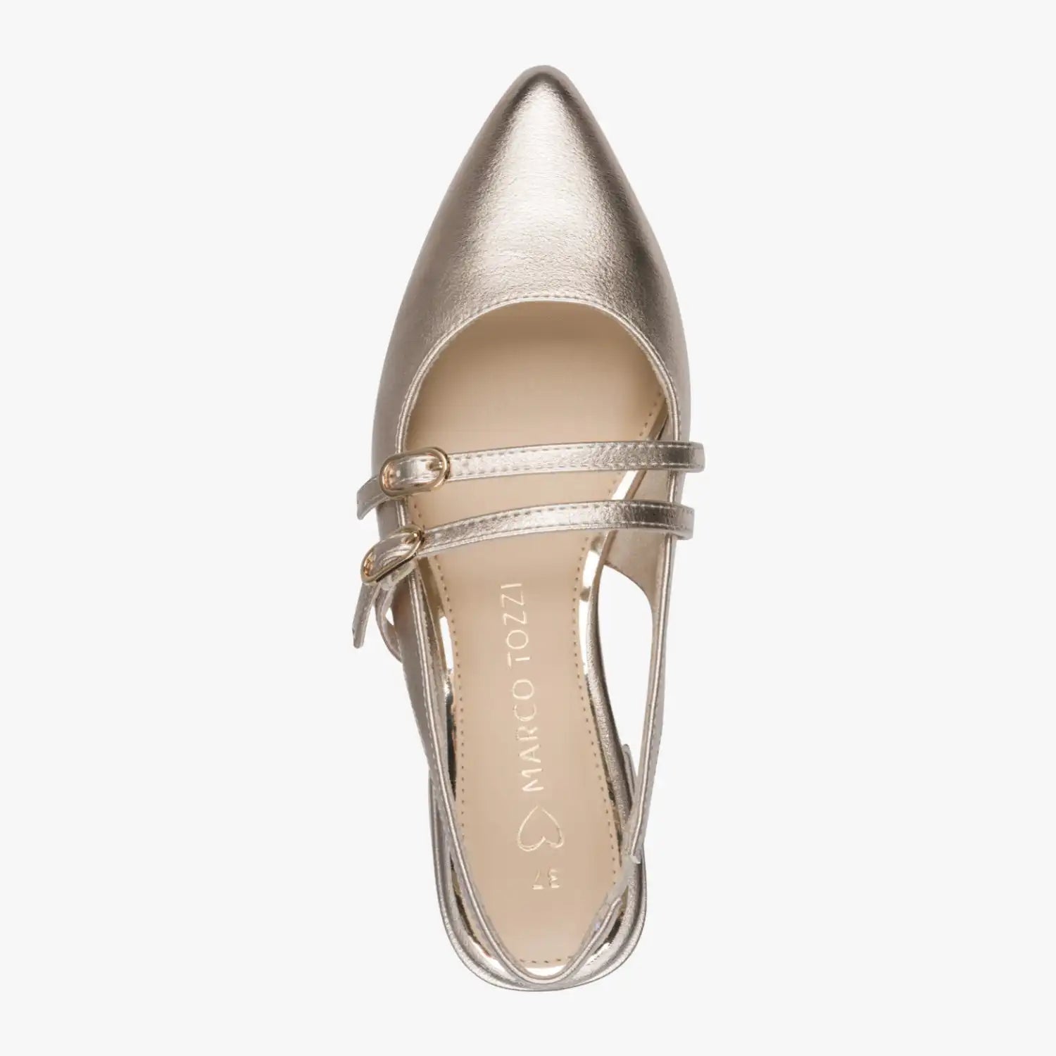 Marco Tozzi Champagne Court Shoe (Block Heel) - 2-29409-44-957