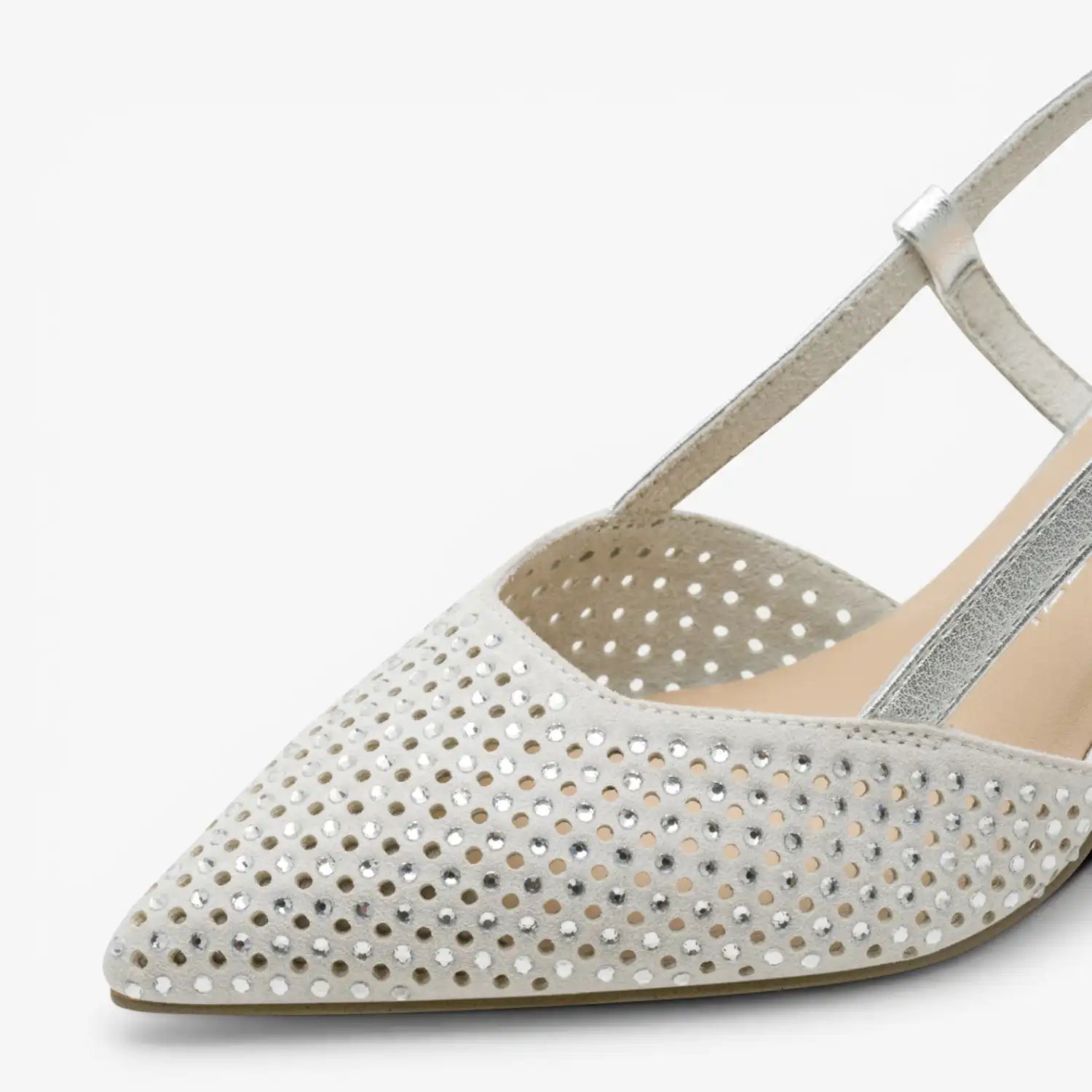 Marco Tozzi Silver Court Shoe (Buckle Fastening) - 2-29667-46-941