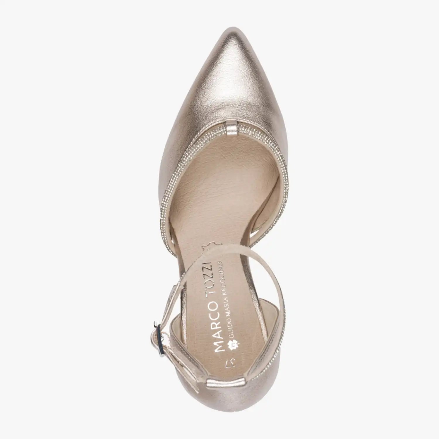 Marco Tozzi Platinum Silver Court Shoe (Wide Fit) - 2-82404-42-957