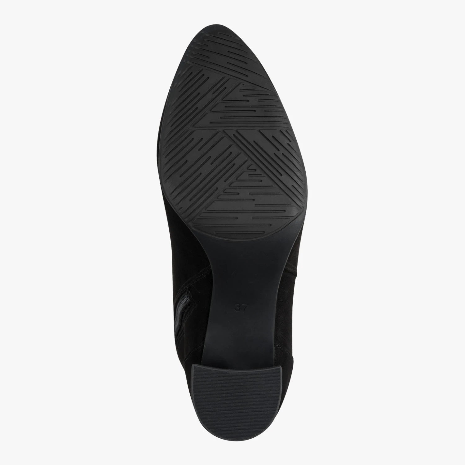 Marco Tozzi GMK Black Suede-Effect Block Heel Ankle Boots