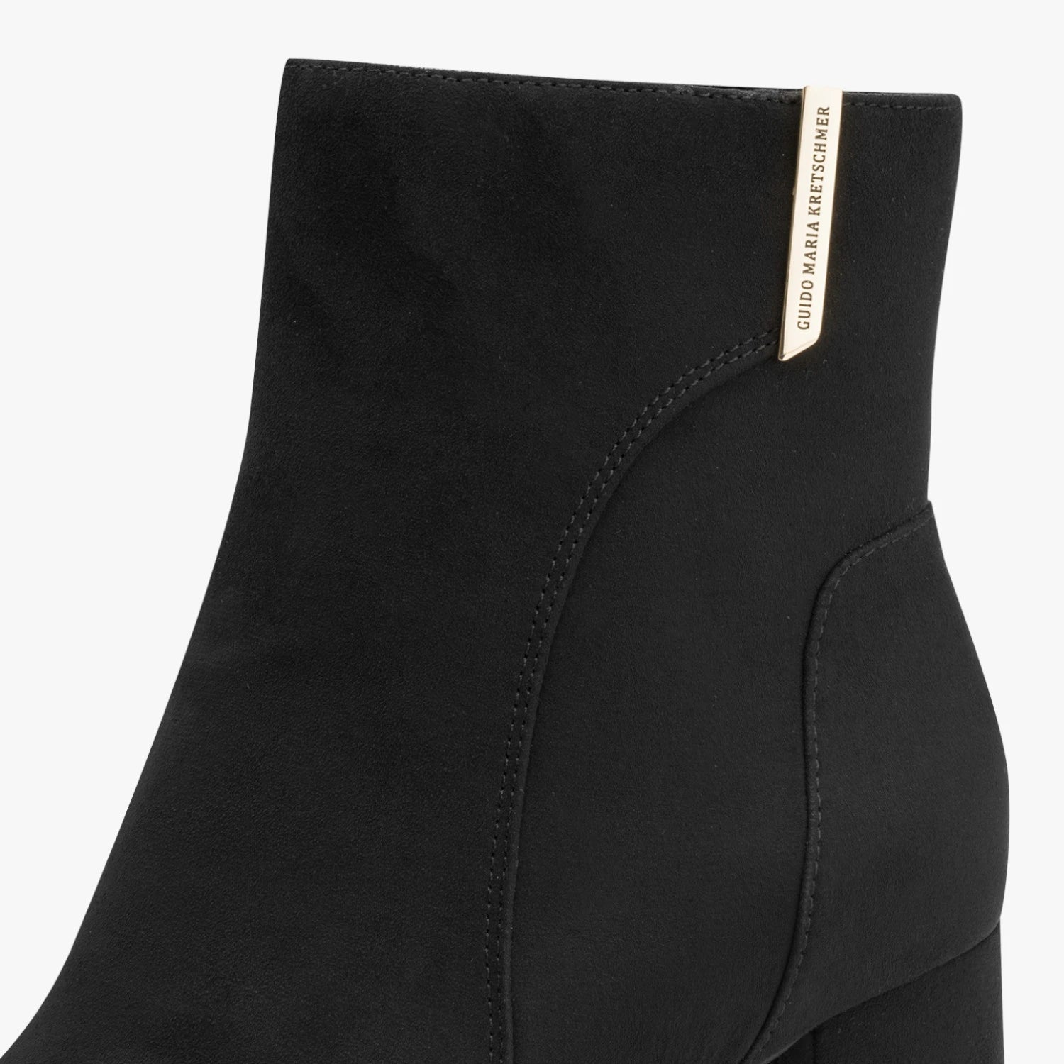 Marco Tozzi GMK Black Suede-Effect Block Heel Ankle Boots