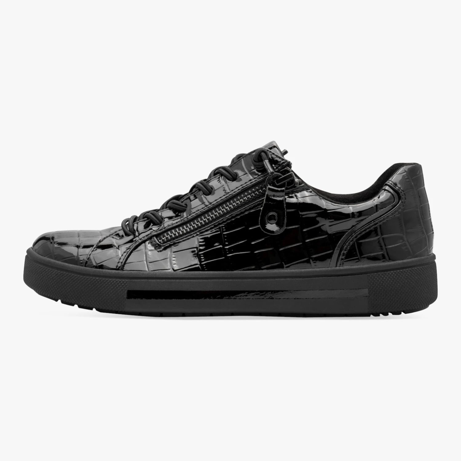 Jana Softline Black Croc Wide Fit Trainers