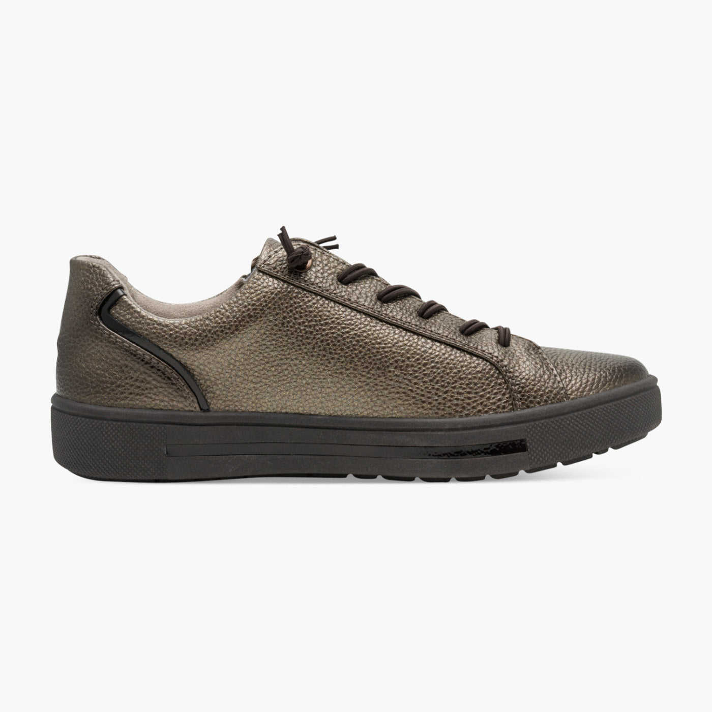 Jana Women’s Bronze Vegan Trainer with Bungee Laces & Zip - Leavys Shoes
